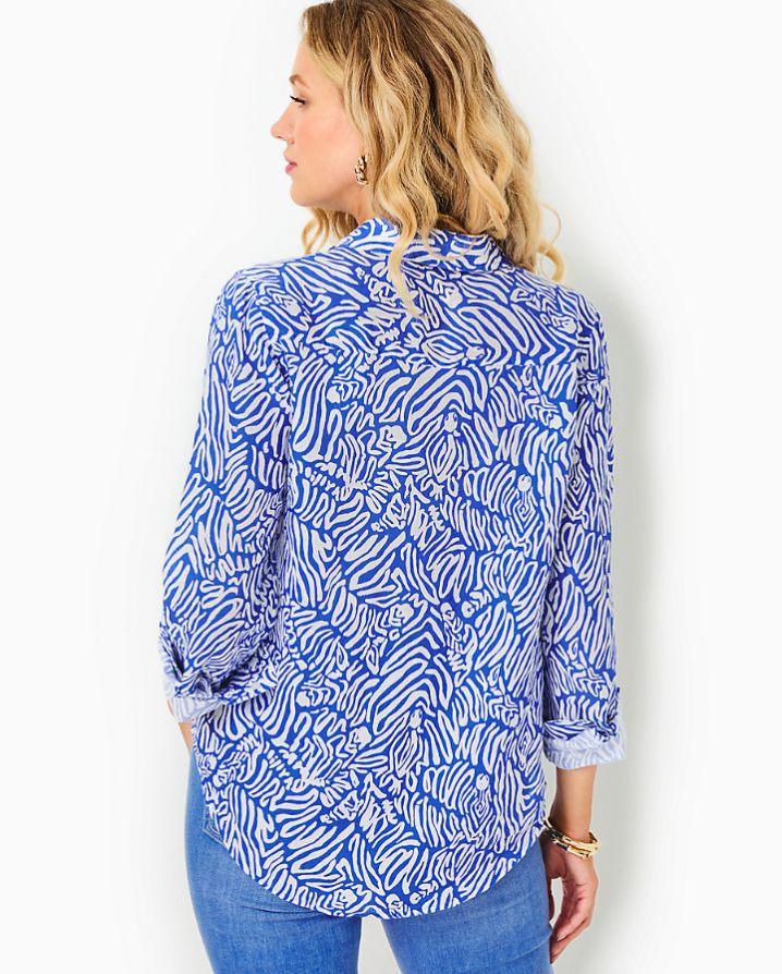 Sea View Printed Button Down